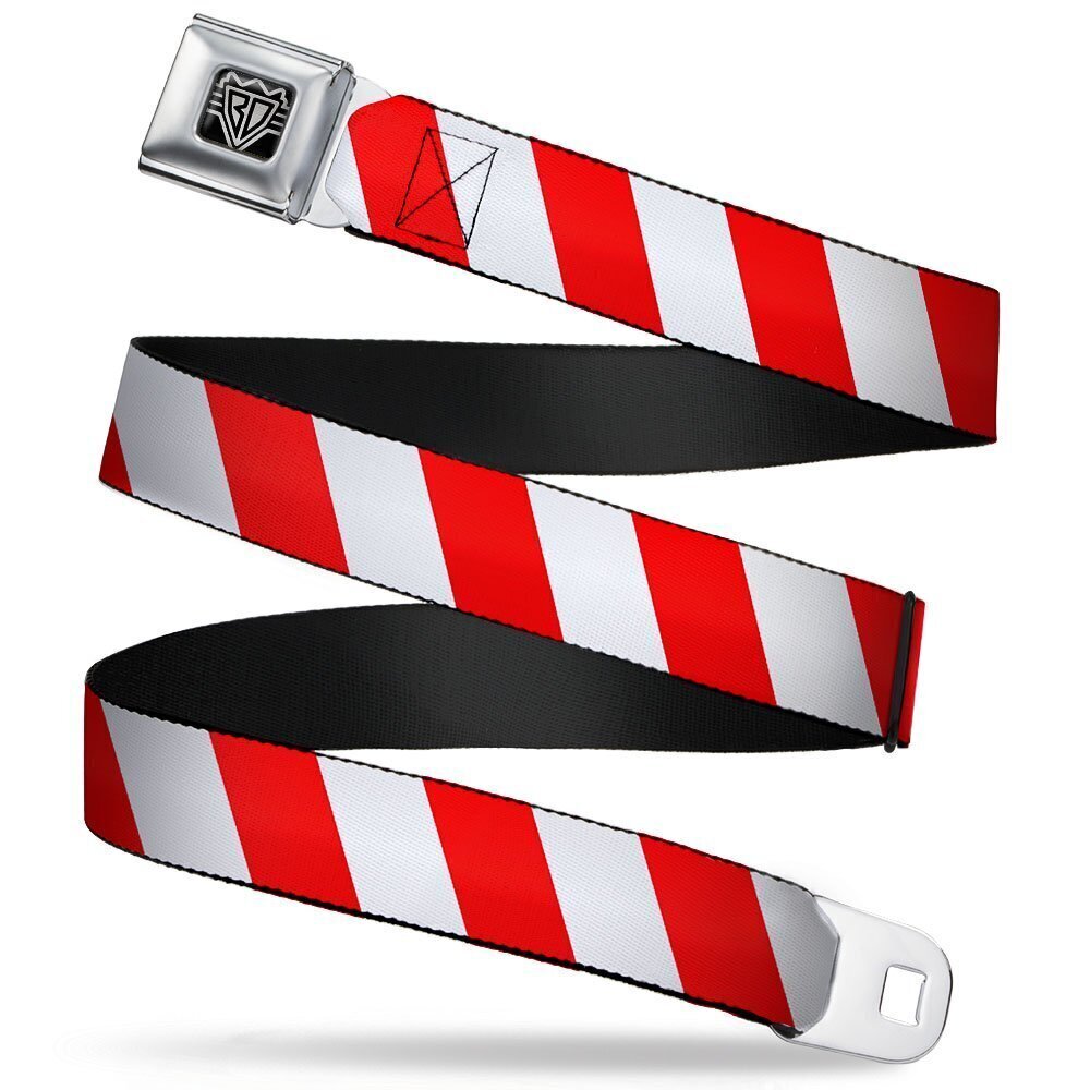 6925 Unisex-Adult's Seatbelt Belt Candy Cane XL, Stripe White/red, 1.5"